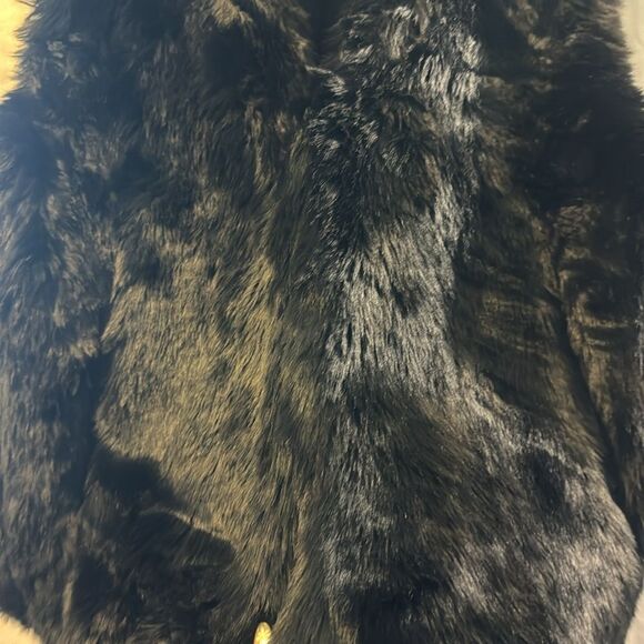 Madewell black faux fur vest hook closure size XS - Picture 9 of 11